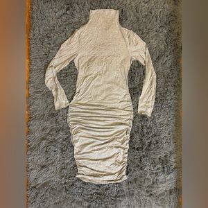 Venus Ruched Bodycon Midi Dress Heather Grey size S